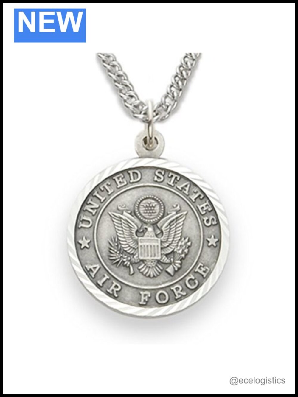 Sterling Silver Saint Michael Protect Me Medal Necklace 1 Inch